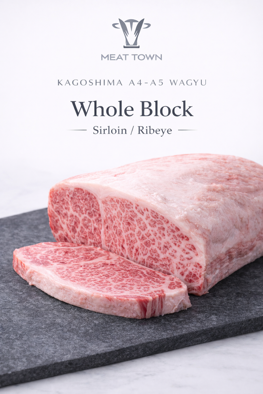 Whole Block of Japanese kagoshima wagyu sirloin/Ribeye 原塊 £103 per kg A4-A5日本鹿兒島和牛肉眼/西冷  2-3 kg (standard2.5kg)⚠️不能與其他優惠共同使用
